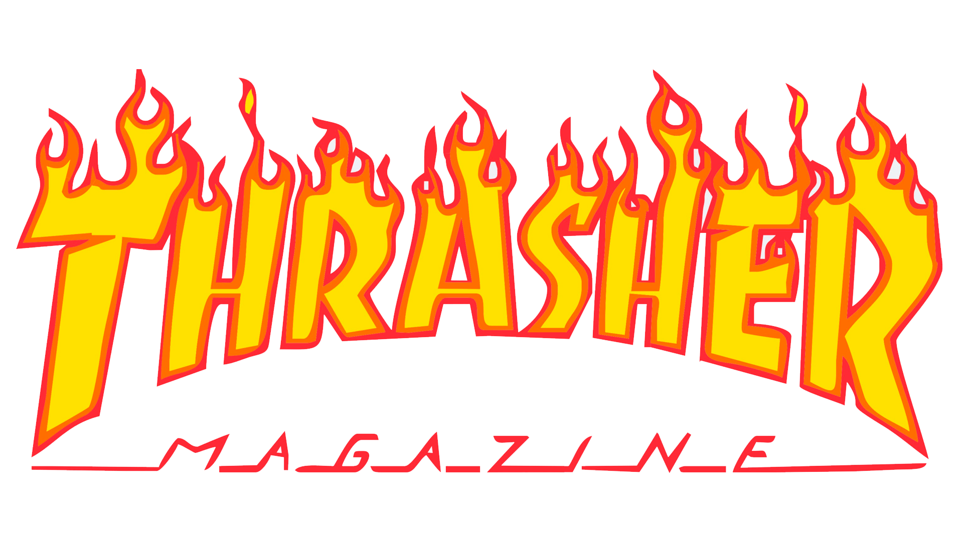 Thrasher логотип с горящем пламенем